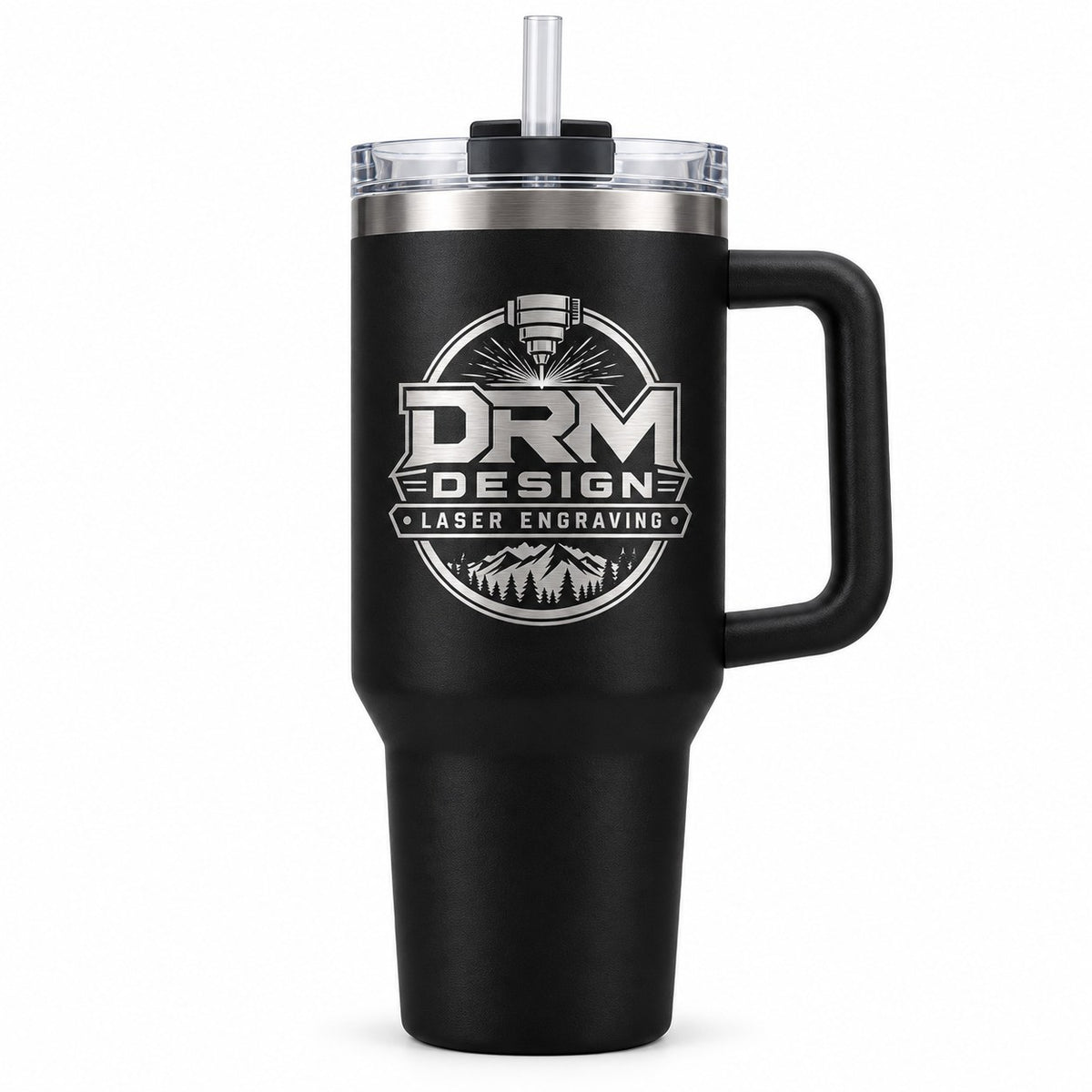 DRM Logo Engraved 40oz Tumbler with Handle