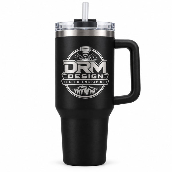DRM Logo Engraved 40oz Tumbler with Handle